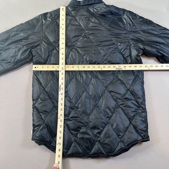 BURTON DRYRIDE ~ MENS Large ~ BLACK DOWN QUILTED BUTTON UP JACKET COAT - Picture 6 of 6